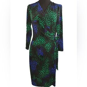 Anne Klein printed faux wrap dress